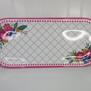 Pioneer Woman Platter Cherry Blossom Pink Floral Melamine Tray 17"x 7.38"